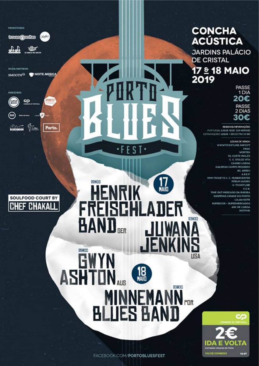 Porto Blues Fest 2019 com Henrik Freischlader, Juwana Jenkins, Gwyn