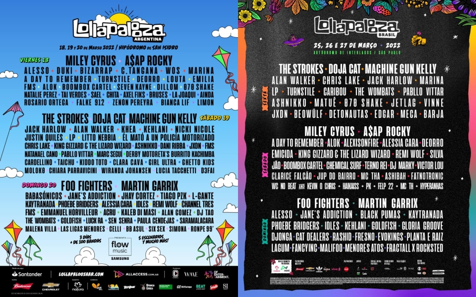 Foos, Miley, MGK + Strokes Lead Lollapalooza Argentina + Brasil